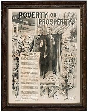 "Poverty or Prosperity?" McKinley & Hobart 1896 Presidential Campaign Rare Huge Jugate Poster