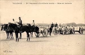 Ansichtskarte / Postkarte Valence Drôme, 5me Regiment d'Artillerie lourde, Mise en batterie