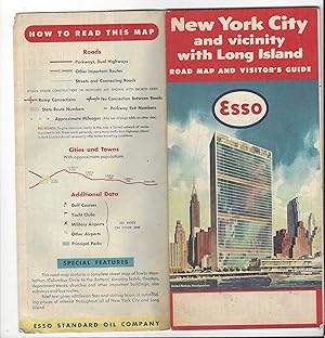 New York City and vicinity with Long Island Road Map and Visitor's Guide 1955-1956.