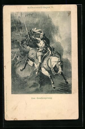 Ansichtskarte Schwarzwald-Sagen, Der Grafensprung