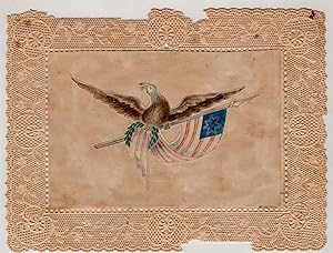 "The American Colors" -- Lace Paper Token of Affection with Original Artwork of American Flag and...
