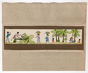 Original Hawaiian Artwork -- Banana Harvesting