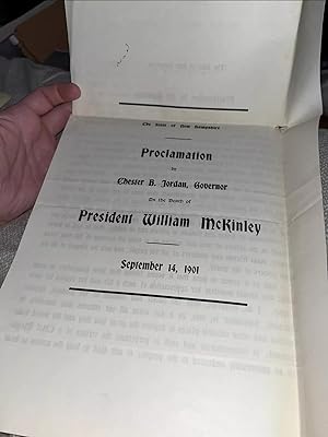 1901 New Hampshire Governor Proclamation on President William McKinley Assassination