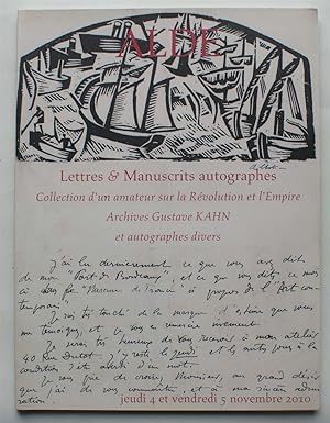 Catalogue de la vente aux enchères des 4 et 5 novembre 2010 - Alde - Lettres & manuscrits autogra...