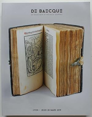 Catalogue de Baecque - Vente du 28 mars 2019 - Incunables et impressions du XVIe siècle de 1472 à...