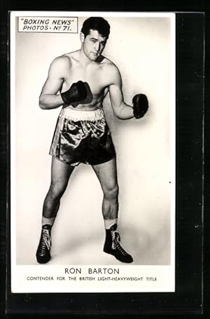 Bild des Verkufers fr Ansichtskarte Ron Barton, Contender for the British light-heavyweight title, Boxen zum Verkauf von Bartko-Reher