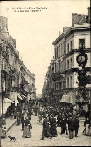 Ansichtskarte / Postkarte Amiens Somme, Place Gambetta, Rue des Vergeaux