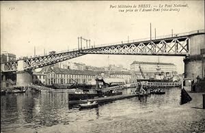Ansichtskarte / Postkarte Brest Finistère, Port Militaire, Pont National