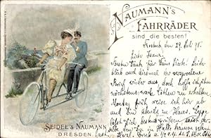 Ansichtskarte / Postkarte Dresden, Naumann's Fahrräder, Tandem, Seidel und Naumann