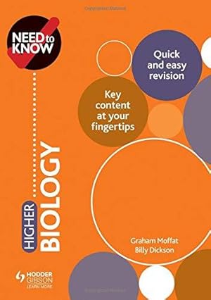 Seller image for Need to Know: Higher Biology for sale by WeBuyBooks 2