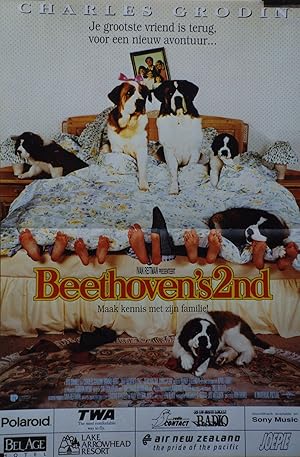 "BEETHOVEN'S 2nd" Réalisé par Rod DANIEL en 1994 avec Charles GRODIN, Bonnie HUNT / Affichette be...