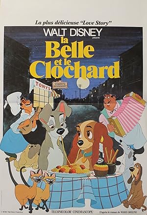 "LA BELLE ET LE CLOCHARD (LADY AND THE TRAMP)" Réalisé par Clyde GERONIMI en 1955 / Affiche franç...