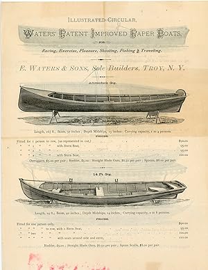 Waters' Patent Improved Paper Boats for Racing, Exercise, Pleasure, Shooting, Fishing & Traveling