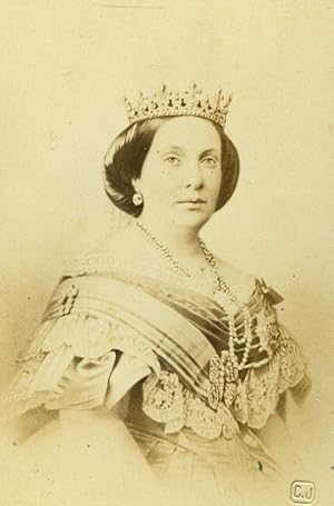 Spain Queen Isabel II Old CDV photo Charlet & Jacotin 1865