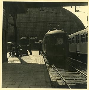Netherlands Amsterdam train railway station Old Photo 1950