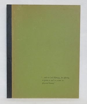 A Hertzog Progeny. Being a selection of books delivered by CARL HERTZOG, printer, book designer, ...