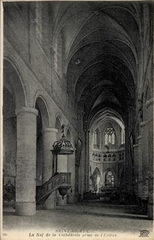 Ansichtskarte / Postkarte Saint Brieuc Côtes d'Armor, Kathedrale, Innenansicht