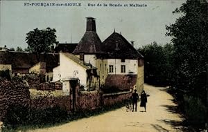 Ansichtskarte / Postkarte Saint Pourcain sur Sioule Allier, Rue de la Ronde et Malterie, velo