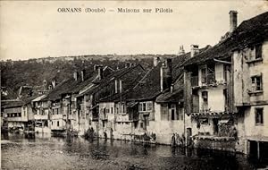 Ansichtskarte / Postkarte Ornans Doubs, Maisons sur Pilotis