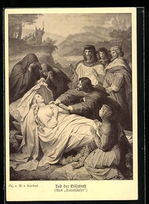 Bild des Verkufers fr Ansichtskarte Richard Wagner, Tannhuser, Tod der Elisabeth zum Verkauf von Bartko-Reher