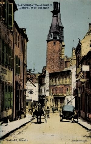 Ansichtskarte / Postkarte Saint Pourçain sur Sioule Allier, Beffroi, Clocher