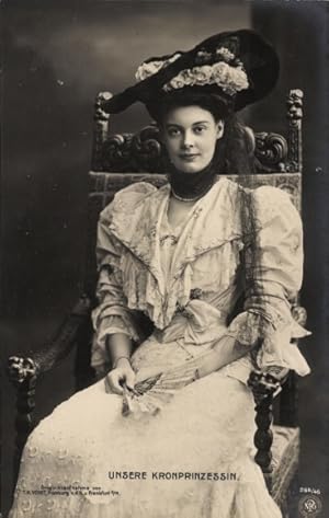 Ansichtskarte / Postkarte Kronprinzessin Cecilie von Preußen, Portrait mit Hut - NPG 266 46