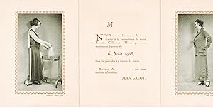 Jean Galot Couturier.12 rue d'Aguesseau ( Faubg St-Honoré) Paris VIIIe. Première collection d'Hiv...