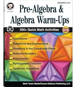 Imagen del vendedor de Pre-Algebra and Algebra Warm-ups, Grades 5-8 a la venta por GreatBookPricesUK