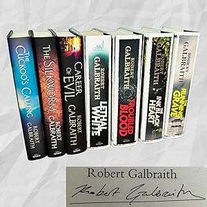 Seller image for Near Pristine Signed Set of Cormoran Strike 1-7 Books, Signed by Robert Galbraith (J.K. Rowling), First Editions, First Printings, with Provenance, The Cuckoo's Calling, The Silkworm, Career of Evil, Lethal White, Troubled Blood, The Ink Black Heart, The Running Grave for sale by Potter Rare Books