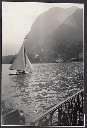 Italy 1939, Lake of Como, Sailing boat, Vintage photography