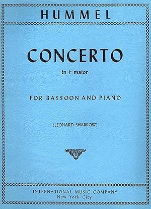 Bild des Verkufers fr Concerto in F major for bassoon and piano. Edited by Leonard Sharrow zum Verkauf von Bob's Books