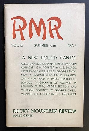 Bild des Verkufers fr Rocky Mountain Review, Volume 10, Number 4 (RMR; Summer 1946) zum Verkauf von Philip Smith, Bookseller