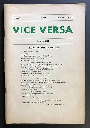 Seller image for Vice Versa, Volume 1, Numbers 3, 4, & 5 (January 1942) for sale by Philip Smith, Bookseller