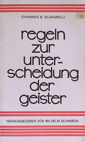 Imagen del vendedor de Regeln zur Unterscheidung der Geister. a la venta por books4less (Versandantiquariat Petra Gros GmbH & Co. KG)