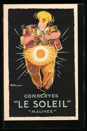 Ansichtskarte Reklame für Konserven-Gemüse, Le Soleil, Malines