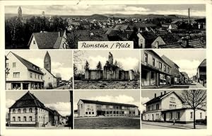 Bild des Verkufers fr Ansichtskarte / Postkarte Ramstein Miesenbach in der Pfalz, Gesamtansicht, Kriegerdenkmal, Kirche, Teilansichten zum Verkauf von akpool GmbH