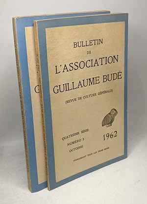 Bulletin de l'association Guillaume Budé (revue de culture générale) 4e série - n°3 Octobre + n°4...