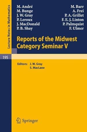 Seller image for Reports of the Midwest Category Seminar V for sale by GreatBookPrices