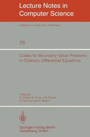Seller image for Codes for Boundary-value Problems in Ordinary Differential Equations : Proceedings of a Working Conference, May 14-17, 1978 for sale by GreatBookPrices