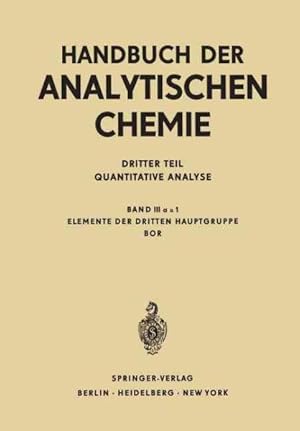 Imagen del vendedor de Elemente Der Dritten Hauptgruppe Bor -Language: German a la venta por GreatBookPrices