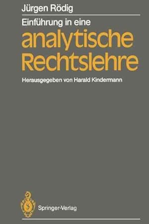 Seller image for Einfuhrung in Eine Analytische Rechtslehre -Language: German for sale by GreatBookPrices