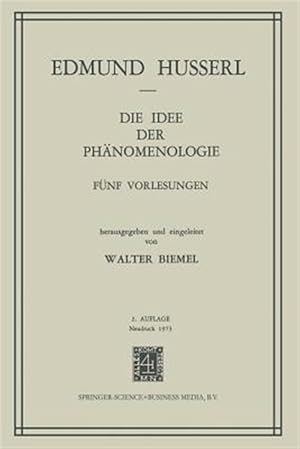 Seller image for Die Idee Der Phnomenologie : Fnf Vorlesungen -Language: german for sale by GreatBookPrices