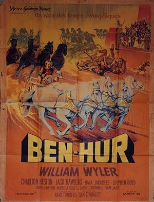 "BEN-HUR" Réalisé par William WYLER en 1959 avec Charlton HESTON, Jack HAWKINS / Affiche original...