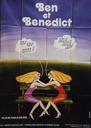 "BEN ET BENEDICT" Réalisé par Paula DELSOL en 1976 avec André DUSSOLLIER, Françoise LEBRUN / Affi...