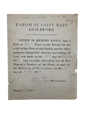 Parish of Saint Mary, Guildford - Notice is Hereby Given, That a Rate at Ten Pence in the Pound, ...