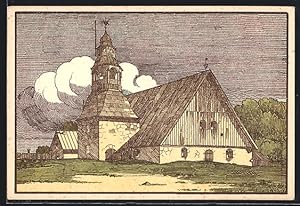 Künstler-Ansichtskarte Nystad, Gamla kyrka