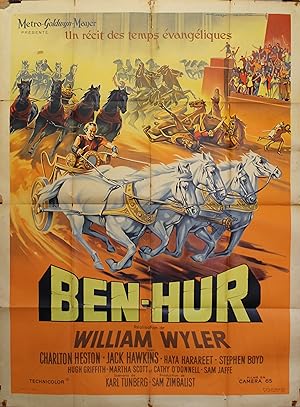 "BEN-HUR" Réalisé par William WYLER en 1959 avec Charlton HESTON, Jack HAWKINS / Affiche original...