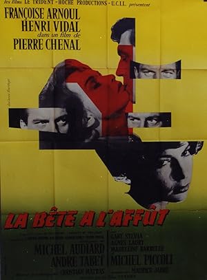 "LA BÊTE A L'AFFÛT" Réalisé par Pierre CHENAL en 1959 avec Françoise ARNOUL, Henri VIDAL / Affich...