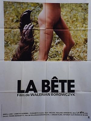 "LA BÊTE" Réalisé par Walerian BOROWCZYK en 1975 avec Sirpa LANE, Lisbeth HUMMEL / Affiche frança...