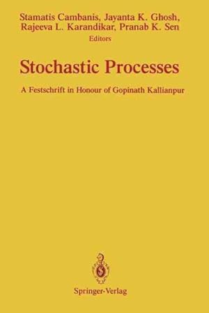 Image du vendeur pour Stochastic Processes : A Festschrift in Honour of Gopinath Kallianpur mis en vente par GreatBookPrices